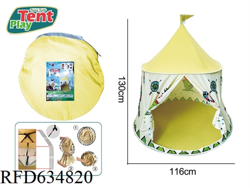 BOY YELLOW INDIAN TENT