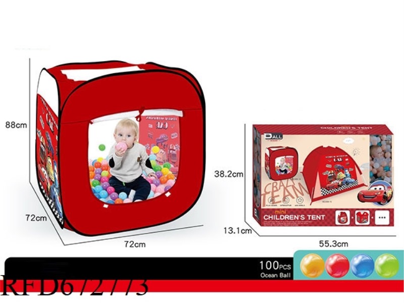 CHILDREN'S CAR MOBILIZATION TENT (SQUARE) (WITH 100 BALLS)