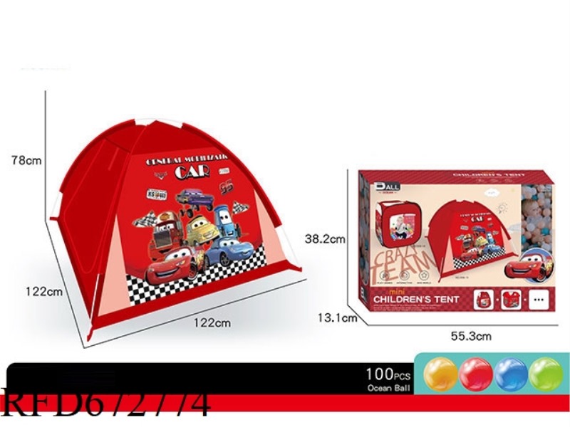 CHILDREN'S CAR MOBILIZATION BEACH TENT (WITH 100 BALLS)