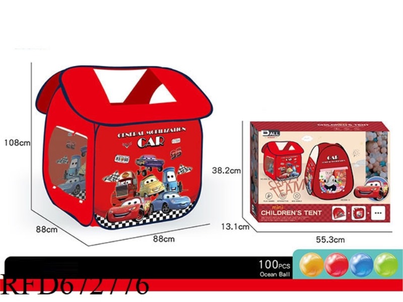 CHILDREN'S CAR MOBILIZATION TENT (IN THE SHAPE OF A HOUSE) (WITH 100 BALLS)