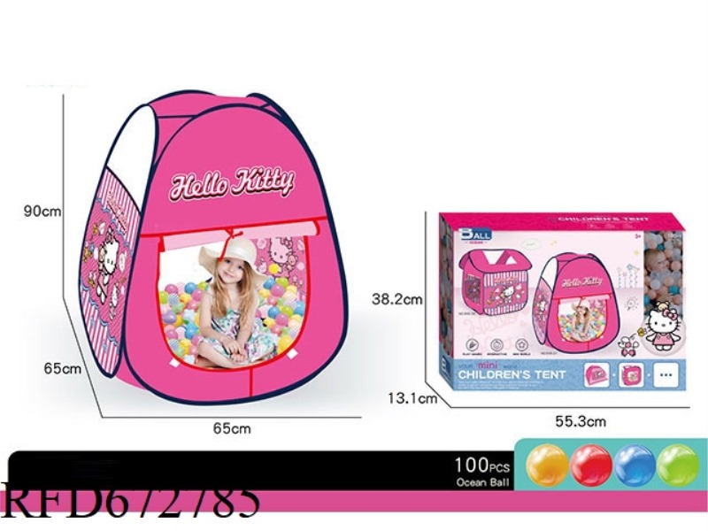 CHILDREN'S DISNEY KT CAT TENT (TRIANGLE) (WITH 100 BALLS)