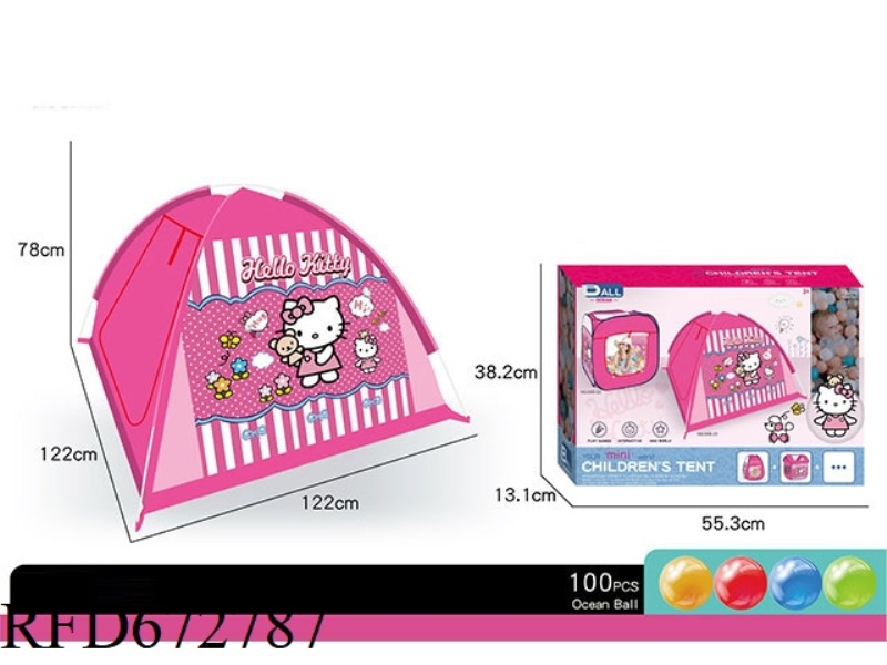 CHILDREN'S DISNEY KT CAT BEACH TENT (WITH 100 BALLS)
