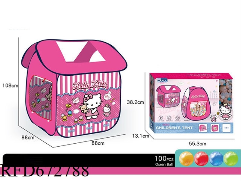 CHILDREN'S DISNEY KT CAT TENT (ROOM TYPE) WITH 100 BALLS