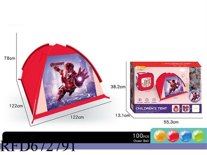 CHILDREN'S AVENGERS: IRON MAN BEACH TENT WITH 100 BALLS