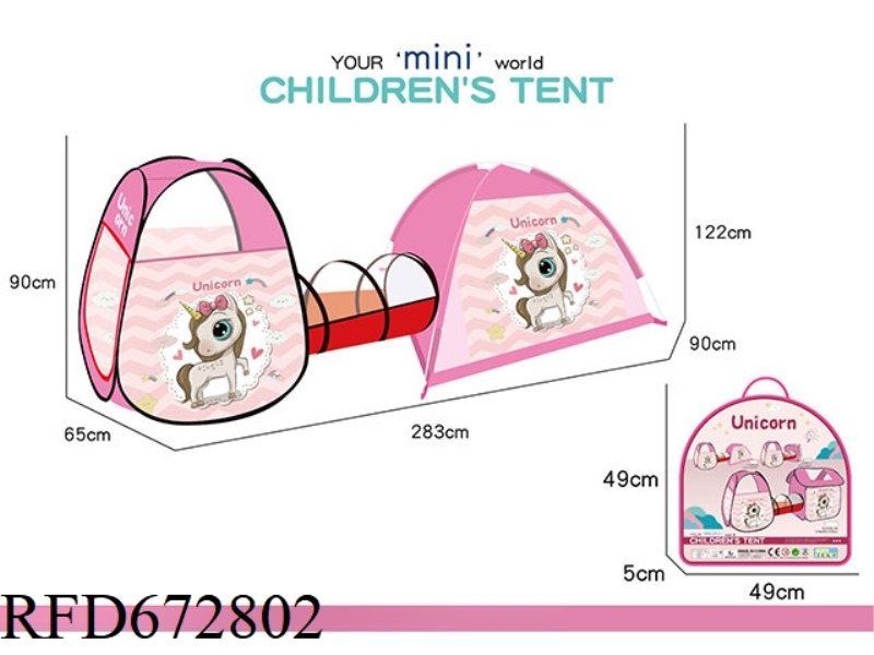 3-PIECE SET OF CHILDREN'S UNICORN TENT (CHANNEL+BEACH+MISTRESS)