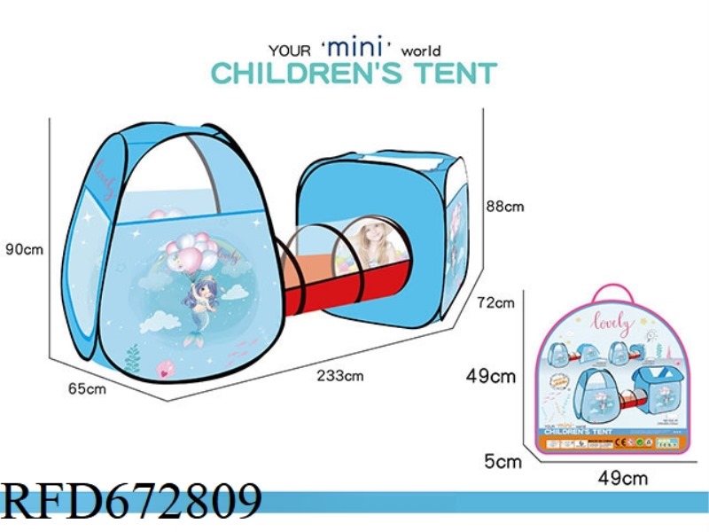 3-PIECE SET OF CHILDREN'S NEW MERMAID TENT (CHANNEL+SQUARE+MISTRESS)