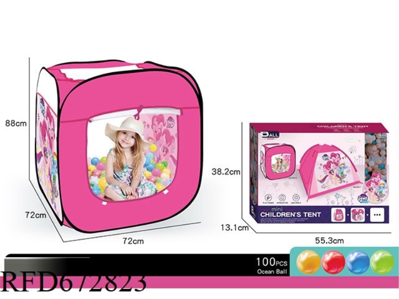 CHILDREN'S PONY BAOLI TENT (SQUARE) WITH 100 BALLS