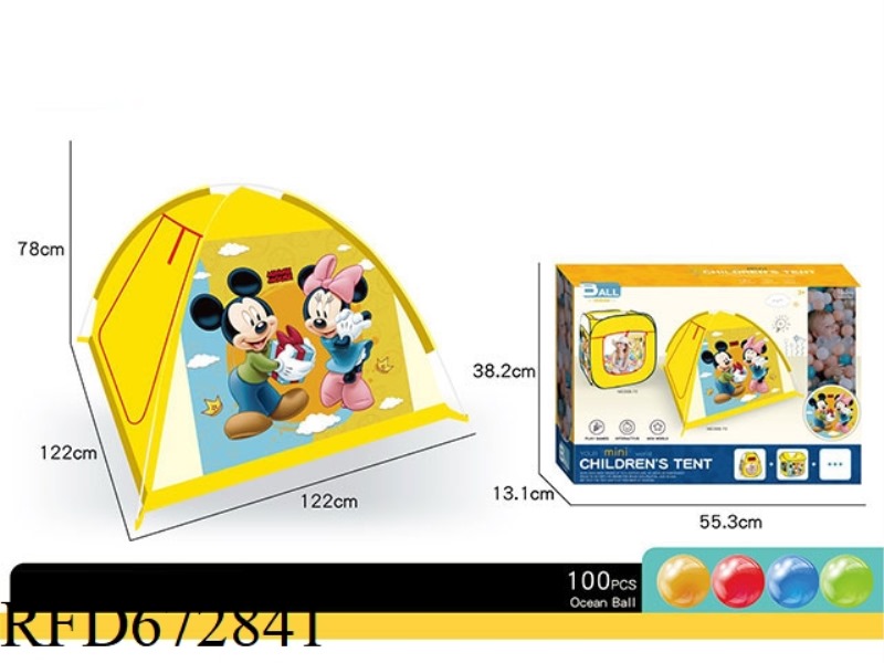 CHILDREN'S DISNEY MICKEY BEACH TENT (WITH 100 BALLS)