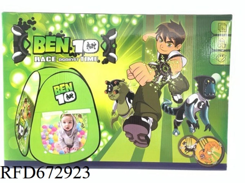 BEN10 TRIANGLE TENT FOR CHILDREN (100 BALLS)