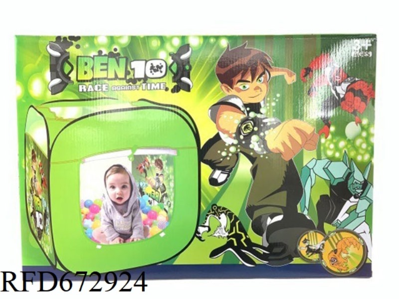 CHILDREN'S BEN10 SQUARE TENT (100 BALLS)