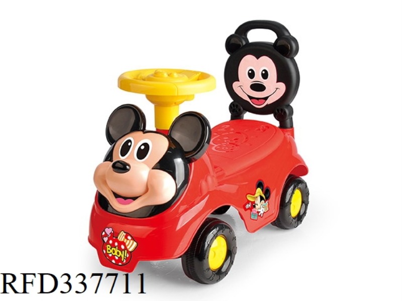 MICKEY MUSIC CARTOON STROLLER, RED (MUSIC STEERING WHEEL)