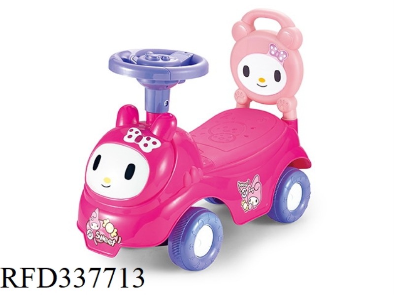 CUTE RABBIT MUSIC CARTOON STROLLER, PINK (MUSIC STEERING WHEEL)