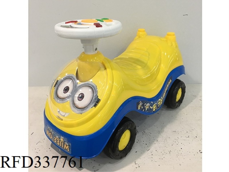 LITTLE YELLOW MAN CARTOON STROLLER (MUSIC STEERING WHEEL WITH BACKREST)