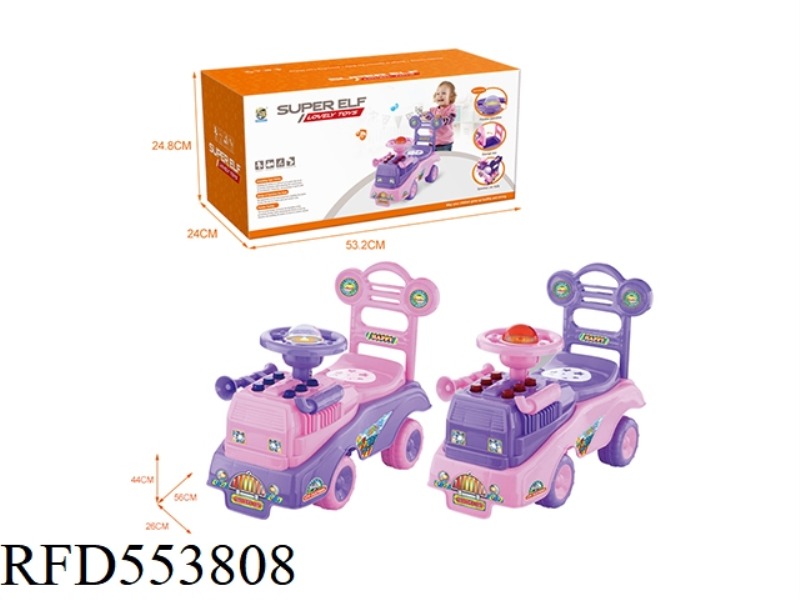 MUSICAL CARTOON STROLLER (BB WHISTLE STEERING WHEEL)