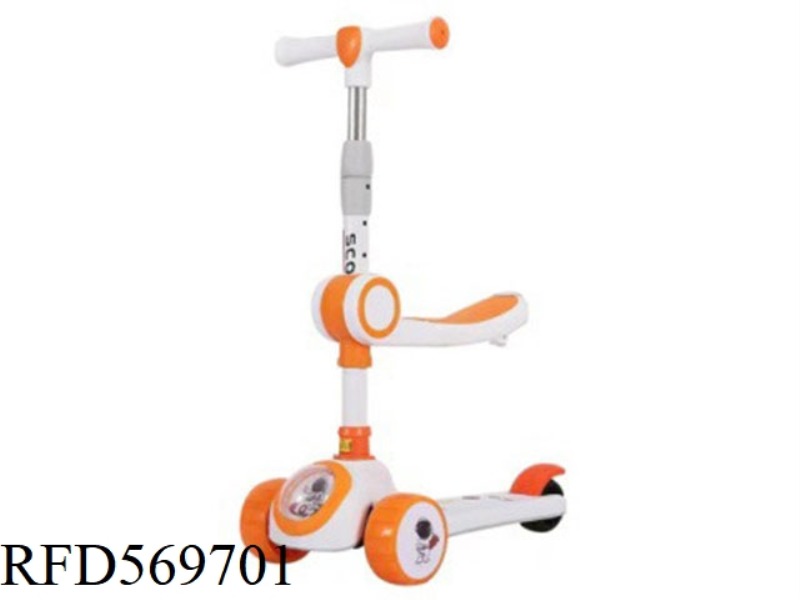 CHILDREN'S SCOOTERS WITH LIGHTS AND MUSIC SEATS