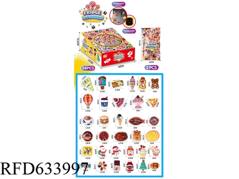 MAGNETIC REFRIGERATOR STICKER 24PCS