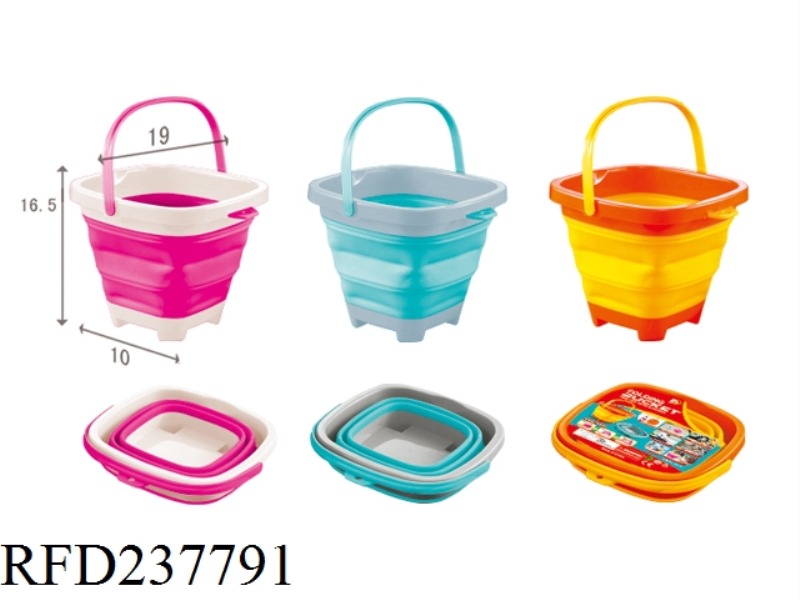 2L SQUARE FOLDING BUCKET BEACH TOY