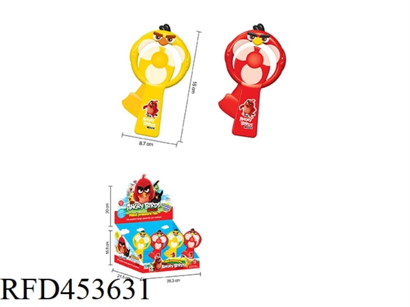 ANGRY BIRD HAND PRESSURE FAN 12PCS