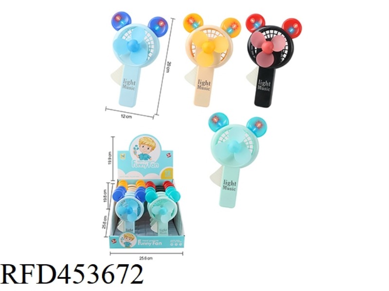 MICKEY MUSIC FAN WITH LIGHT 12PCS