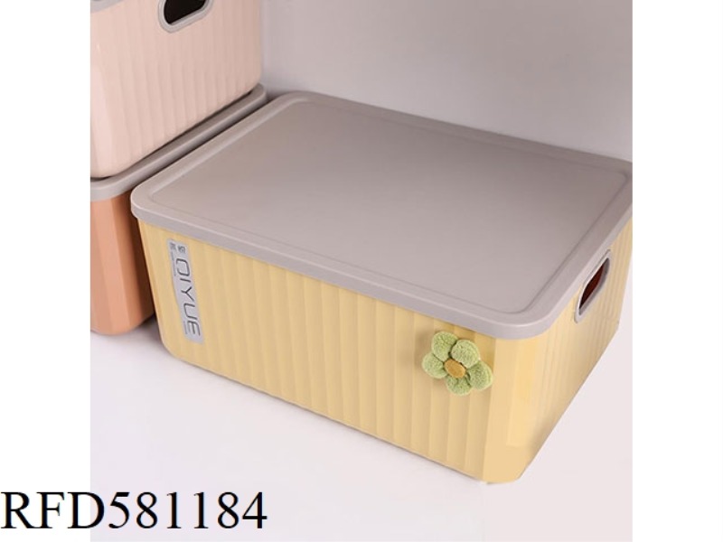 FABRIC FLOWER STRIPE STORAGE BOX MATERIAL :PP