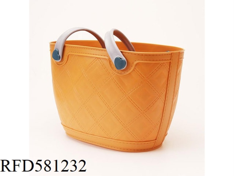 LYCHEE GRAIN TEXTILE FABRIC HAND-HELD BASKET MATERIAL :PE
