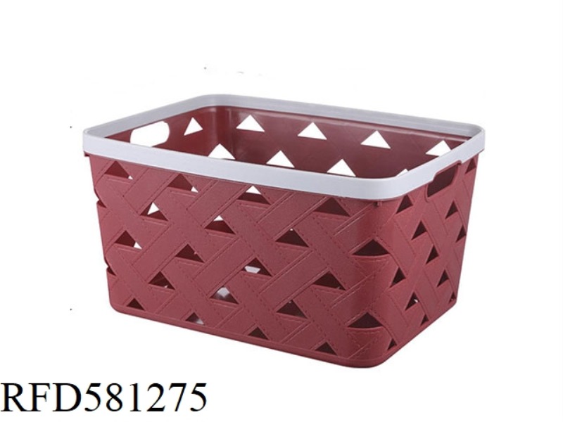 IMITATION LEATHER GRAIN STORAGE BASKET LARGE MATERIAL :PP
