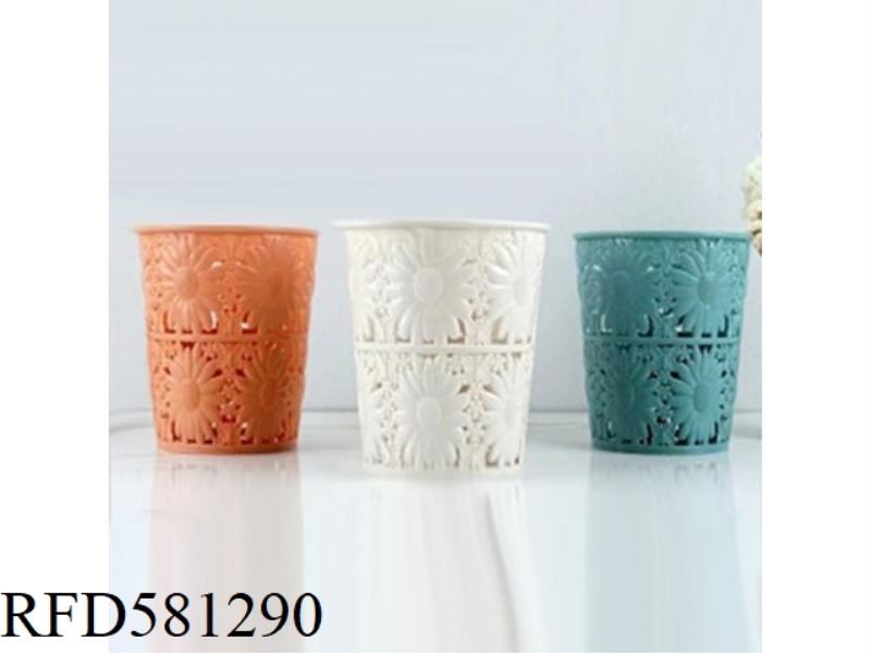 ROUND FASHION STORAGE BASKET/DESKTOP TRASH BIN MATERIAL :PP