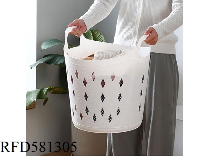 LEATHER PATTERN DIRTY CLOTHES BASKET MATERIAL :PE