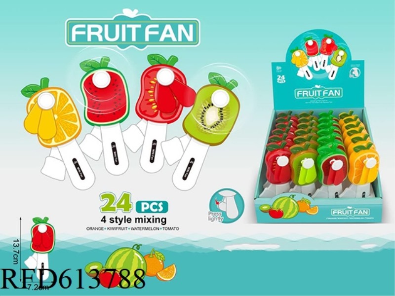 FRUIT MINI HAND FAN 24PCS