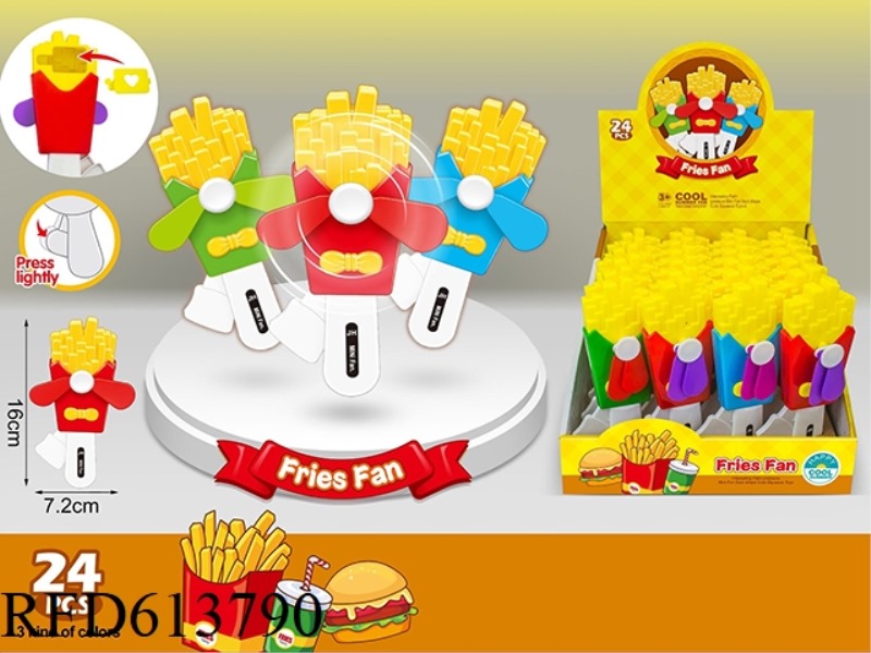 FRENCH FRIES MINI HAND FAN 24PCS