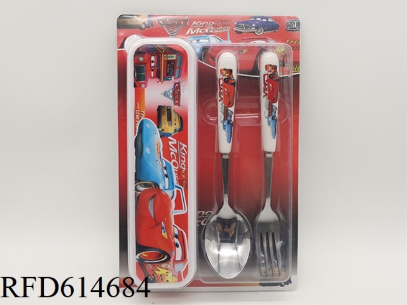 CHILDREN'S CUTLERY SET CERAMIC HANDLE CAR MOBILIZATION