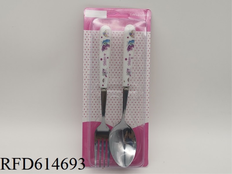 CHILDREN'S CUTLERY SET CERAMIC HANDLE UNICORN