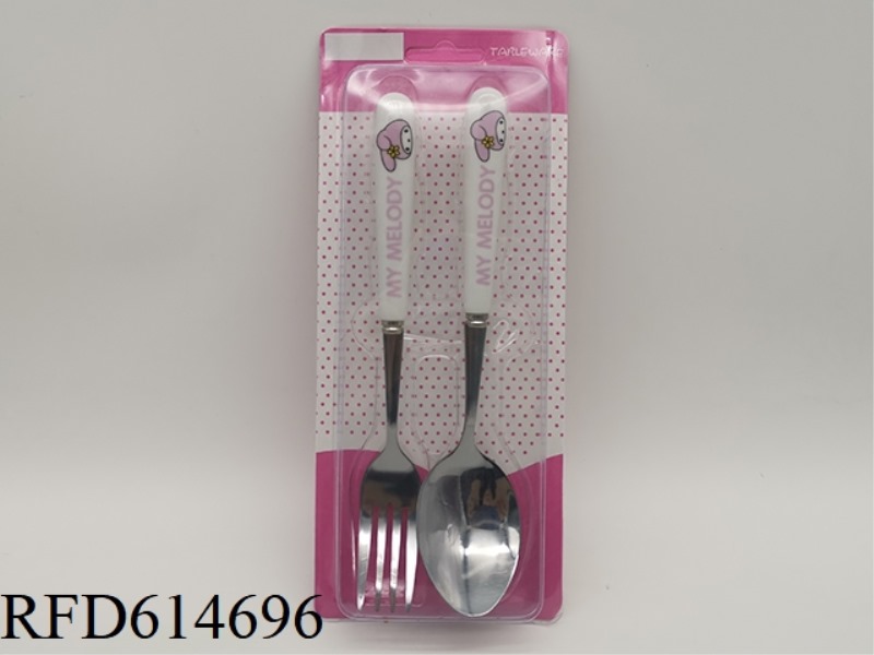 CHILDREN'S CUTLERY SET WITH CERAMIC HANDLE