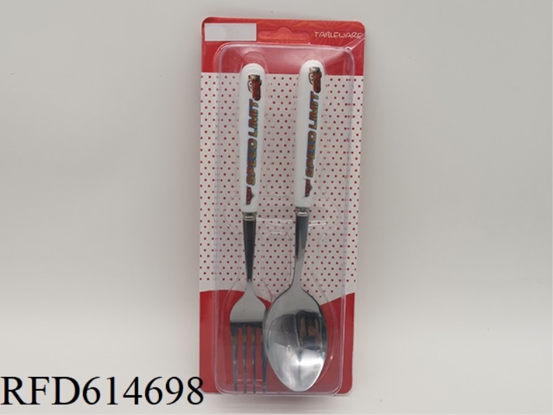 CHILDREN'S CUTLERY SET CERAMIC HANDLE CAR MOBILIZATION