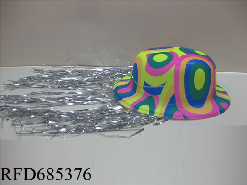 PACK 1 BAG OF 12 FLUORESCENT PRINTED ROUND CAPS WITH LASER STRIPS