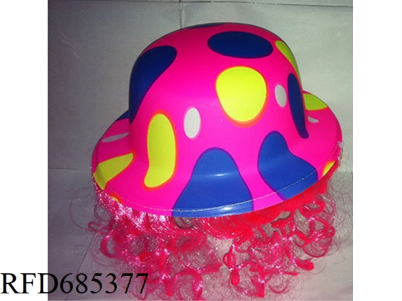 FLUORESCENT ROUND CAP WITH SHORT HAIR