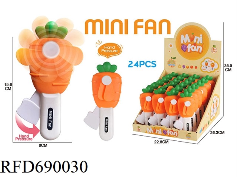 CARROT HAND-PRESSED SMALL FAN (24PCS)