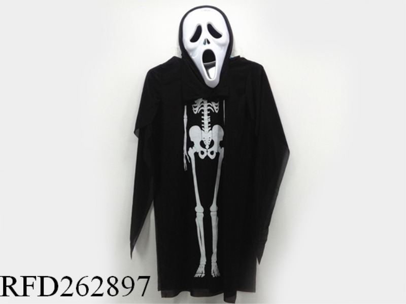 ALL HALLOWS' DAY HUMAN SKELETON MASK WITH CLOTH