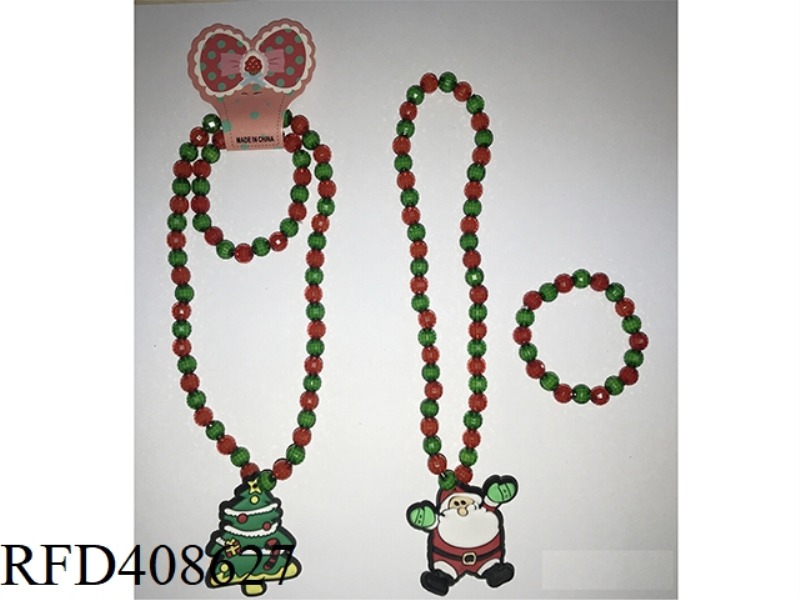 CHRISTMAS ORNAMENTS BEADED NECKLACE + BRACELET