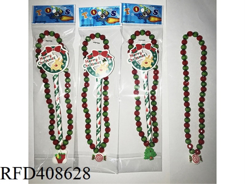 CHRISTMAS ORNAMENTS BEADED NECKLACE + CHRISTMAS MAGIC WAND