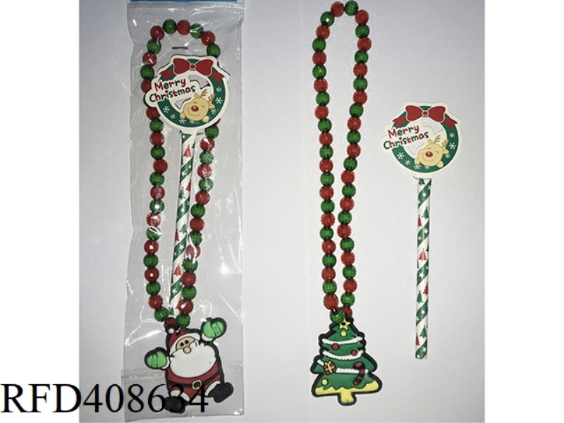 CHRISTMAS BEADED NECKLACE + CHRISTMAS MAGIC WAND