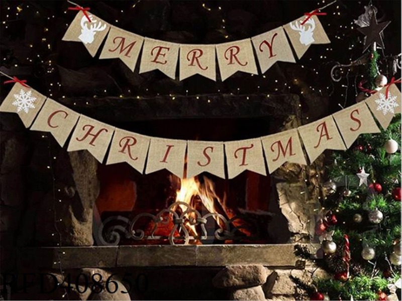 MERRY CHRISTMAS HANGING FLAG