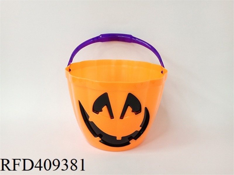 BIG PUMPKIN BUCKET WITH LIGHT (MIXED ORANGE AND PURPLE)