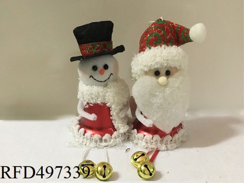 EIGHT-INCH CLOCK SANTA
SNOWMAN HANGING PIECES.