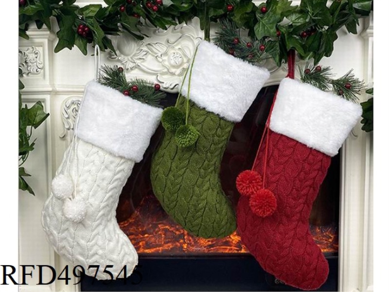 RED, WHITE AND GREEN WOOL SOCKS