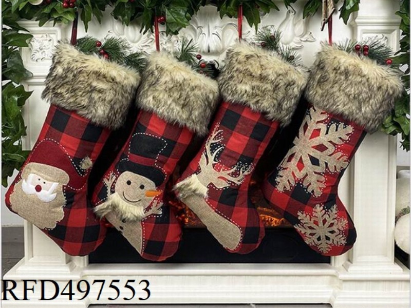 OLD MAN SNOWMAN DEER SNOW SOCKS
