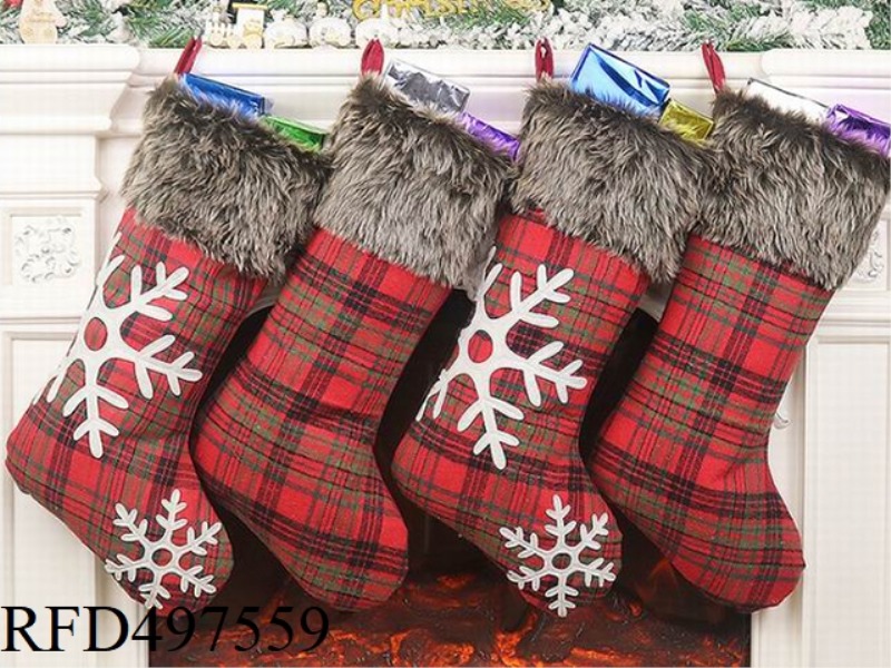 SNOWFLAKE GINGHAM SOCKS