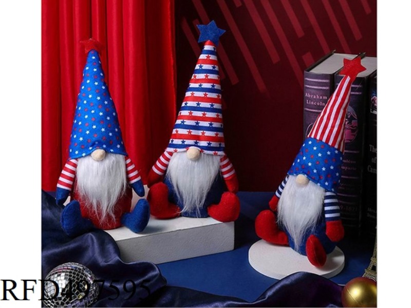SITTING AMERICAN FOURTH OF JULY ORNAMENTS