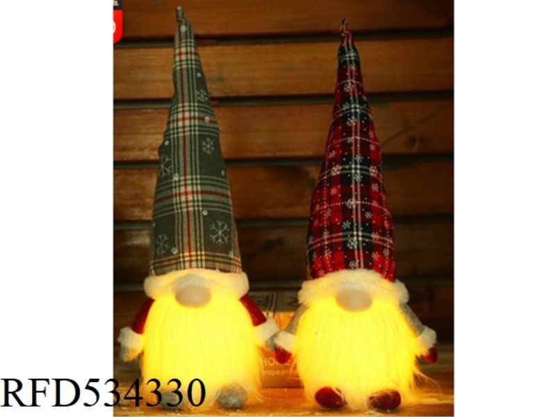 LUMINOUS PLAID SNOWFLAKE HAT DOLL