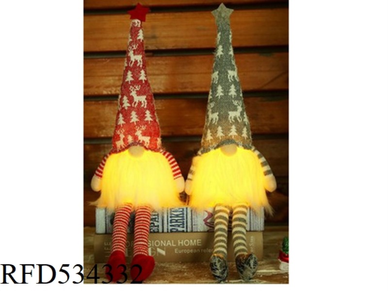 LUMINOUS FIVE-POINTED STAR HAT LONG-LEGGED SITTING DOLL